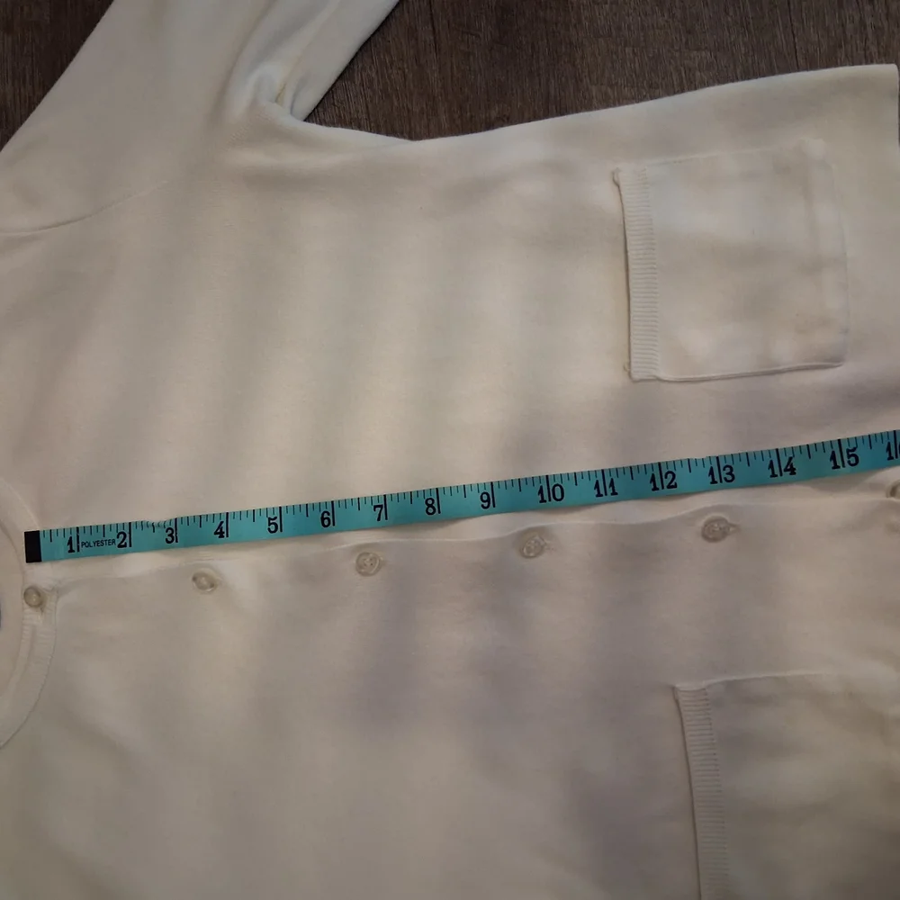 J.Crew Women's White Button-Up Crewneck Cardigan - Picture 7 of 7